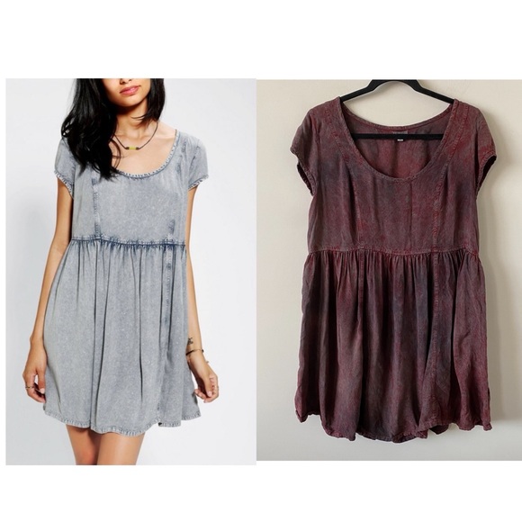 UO- Ecote Acid Washed Plum/Black Babydoll Dress